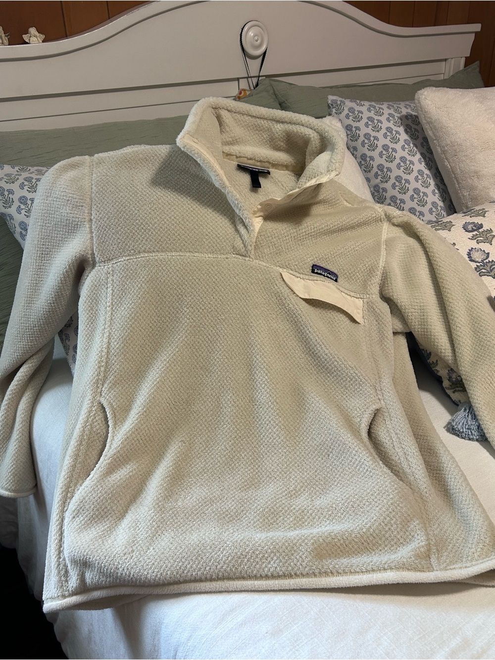 Patagonia Womans XL Polartec Thermal Pro Fleece Pullover - Cream - Picture 2 of 12